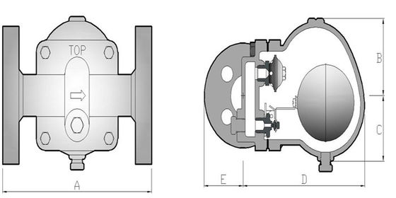 Le type malléable modèle extrémité de boule de flotteur de fer de purgeur de vapeur de la série DSC de F2F de bride a fonctionné